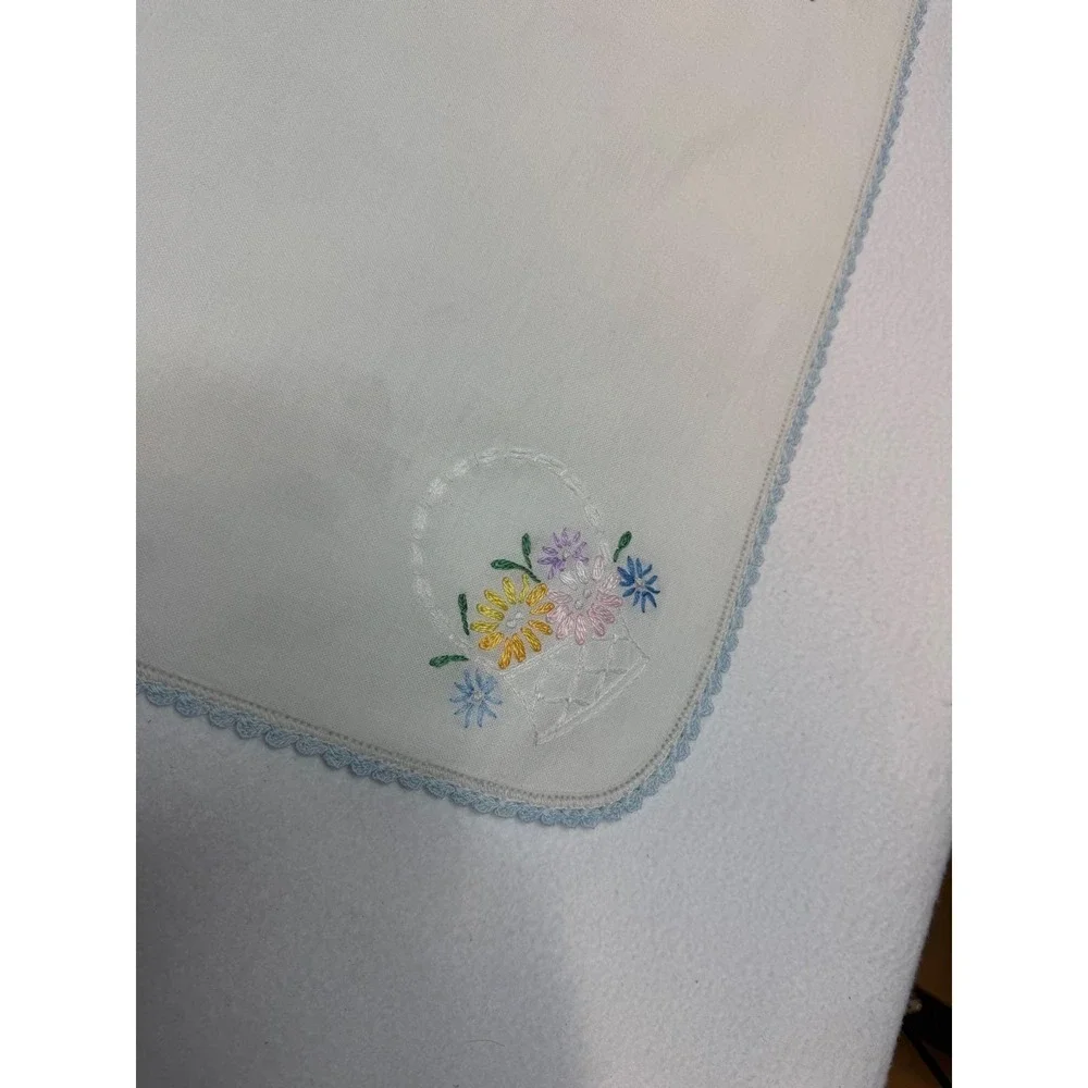 Vintage Embroidered Linens Lot 5 Dresser Shawls Runner Floral Morning Glory Lace